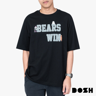 DOSH OVERSIZED SHORT SLEEVE T-SHIRTS WE BARE BEARS เสื้อยืดโอเวอร์ไซส์ DBBMT5048-BL