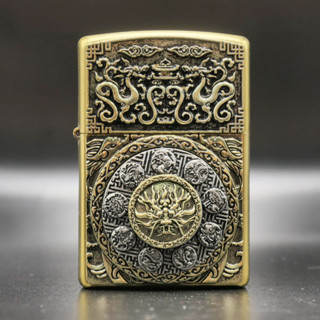 Zippo ZCN0120  Nine Sons of Dragon (Gold) ของแท้ รับประกันตลอดชีวิต นำเข้าและจำหน่ายโดยตัวแทนจำหน่าย