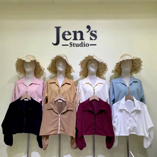 🎀 Jen’s Mini Jacket เสื้อครอปคอปกแขนยาว มีซิปด้านหน้า