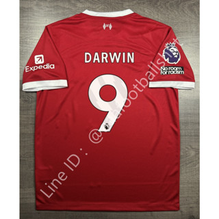 เสื้อฟุตบอล เกรด แฟนบอล ลิเวอร์พูล Home เหย้า 2023/24 อาร์ม EPL 9 DARWIN