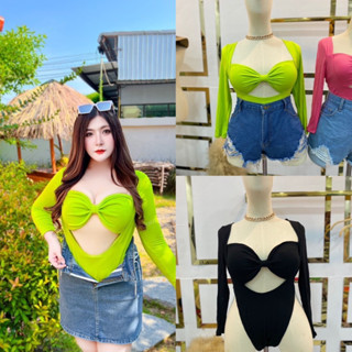 🌈BodySuit สาวอวบแขนยาวเว้าเอว อก38-48👙ใส่สบายแซ่บอลังการงานสร้าง❤️