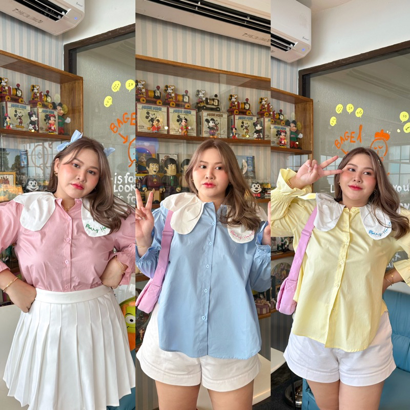 Daisy Daisy shirt เสื้อเชิ้ตปกดอกไม้ - MerryChubbyHouse