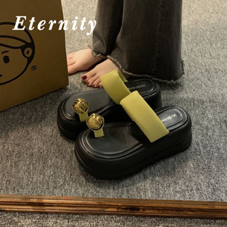 Eternity  รองเท้าแตะผู้หญิง รองเท้าส้นสูง สบายๆ แฟชั่น ส้นหนา  รองเท้าแตะแฟชั่น หนักเบาสบายรองเท้าแตะ หนามาก นุ่ม สบายสุดๆ 2023 ใหม่ รุ่นใหม่ สวยงาม สบาย High quality B26G0BO 36Z230909