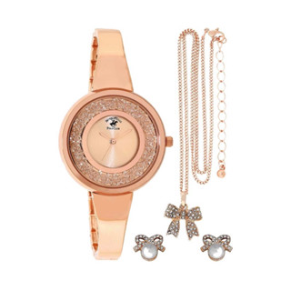 พร้อมส่ง Beverly Hills Polo club watch set มาพร้อมสร้อยและ ต่างหู สีโรสโกล์ด