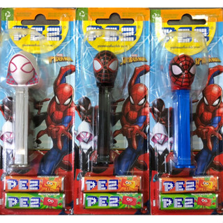 PEZ (เพซ) Spider-Man ลูกอมรสผลไม้ พร้อมแท่งการ์ตูนหัวโต ลาย SPIDERMAN 🍭