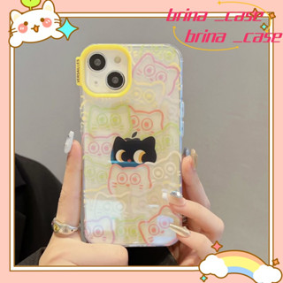 ❤️ส่งของขวัญ❤️ เคสไอโฟน 11 12 13 14 Pro Max การ์ตูน พื้นผิวกระจก แมว ความนิยม แฟชั่น สไตล์คู่รัก Case for iPhoneป้องกันก