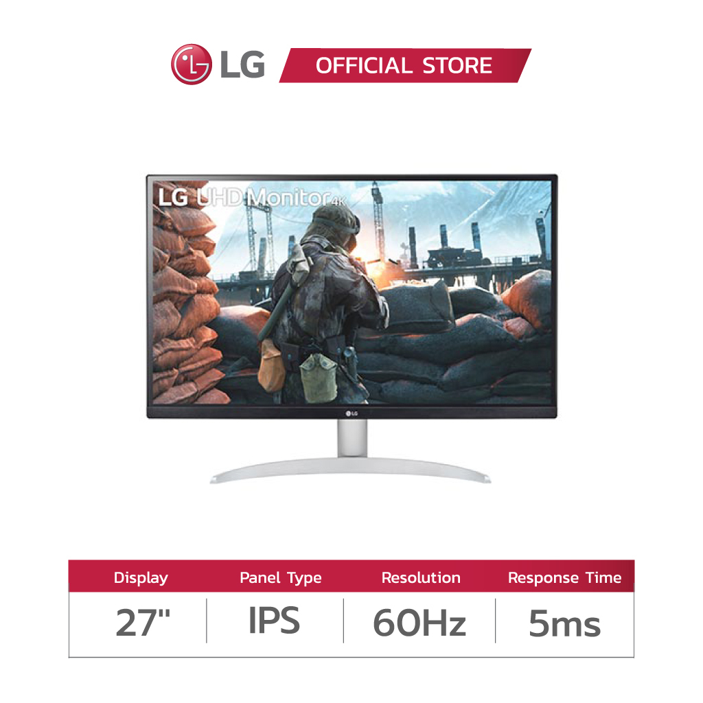 LG Monitor 27UP600-W | 27" UHD | 4K  IPS | 5ms | 60Hz | รองรับ AMD FreeSync™ (จอคอมพิวเตอร์)