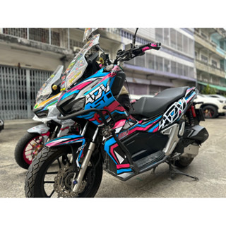 sticker honda adv150 ลายฟ้าชมพู