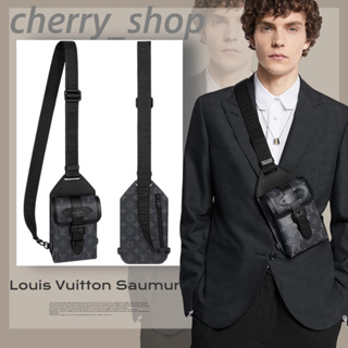 🍒หลุยส์วิตตอง Louis Vuitton SAUMUR Shoulder Bag🍒ผู้ชาย/กระเป๋าสะพายไหล่/กระเป๋าสะพายข้าง/กระเป๋าคาดหน้าอก/LV bag