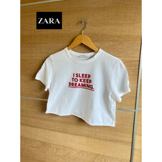 ZARA x cotton x crop สีขาว screenสวย • อก  34 ยาว 15 size: S • ตำหนิ :- • Tag : ครบ