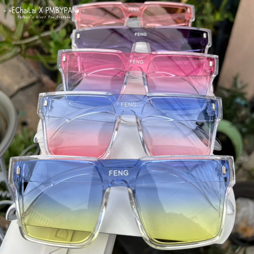 งานทูโทน New FENG รุ่นDro370 สีสันสดใส ลุคสไตส์เกาหลี แว่นตากันแดด ทรงฮิต [พร้อมส่ง]