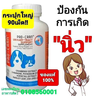 Pro-Cran วิตามินป้องกันการเกิดนิ่ว และช่วยลดโอกาสการติดเชื้อในทางเดินปัสสาวะ ใช้ได้ทั้งสุนัขและแมว (1 กระปุก 90 เม็ด)