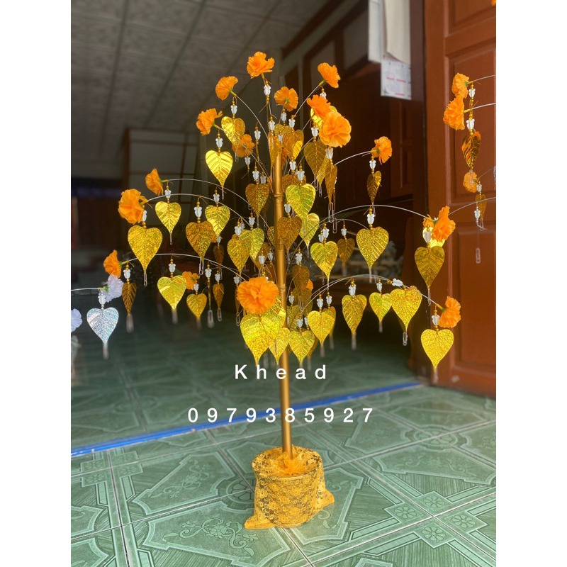 ต้นโพธิ์เงิน ต้นโพธิ์ทอง ต้นผ้าป่า ต้นกฐิน ขนาด 80cm ต้นโพธิ์้เงิน โพธิ์ทอง