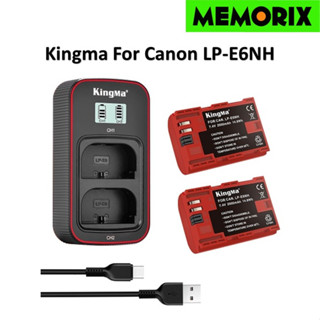 KingMa Canon LP-E6NH (2000mAh) 2-Pack Battery and LCD Dual Charger Kit for Canon EOS R6 90D 6D2 6D 80D 5D4 5D3 5D2