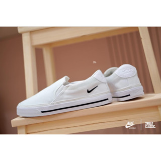 NIKE SLIP-ON COURT LEGACY “WHITE-BLACK”CW6540-100..