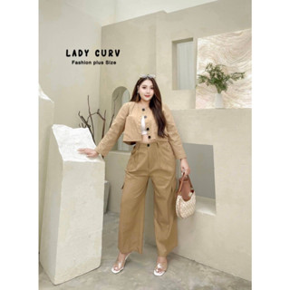 🔥Plussize🔥ชุดเซทเสื้อสูท+กางเกงคนอ้วน🔥มีไซส์  M - XL