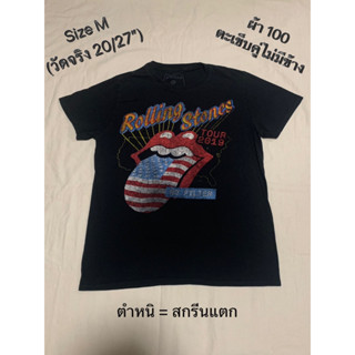 (ไซส์ M) 🇺🇸 เสื้อยืดมือสอง เสื้อวงแท้ Rolling Stones Tour 2019  (รหัสMU03)