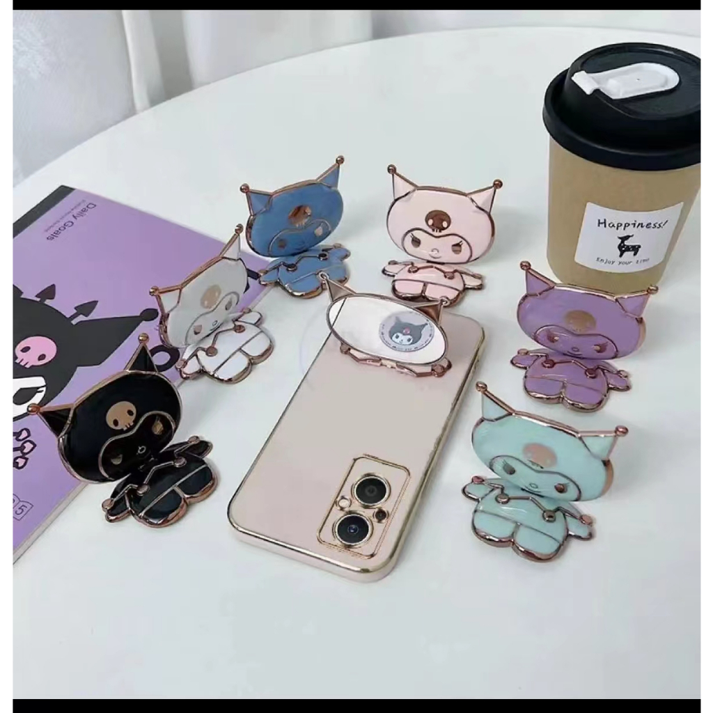เคส ขาตั้งคุโรมิ มีกระจก สำหรับ Realme  C51 c53 c55 c33 5 5i c3 6i c11 2021 9i realme 9i ส่งจากไทยค่ะ - รูปที่ 4