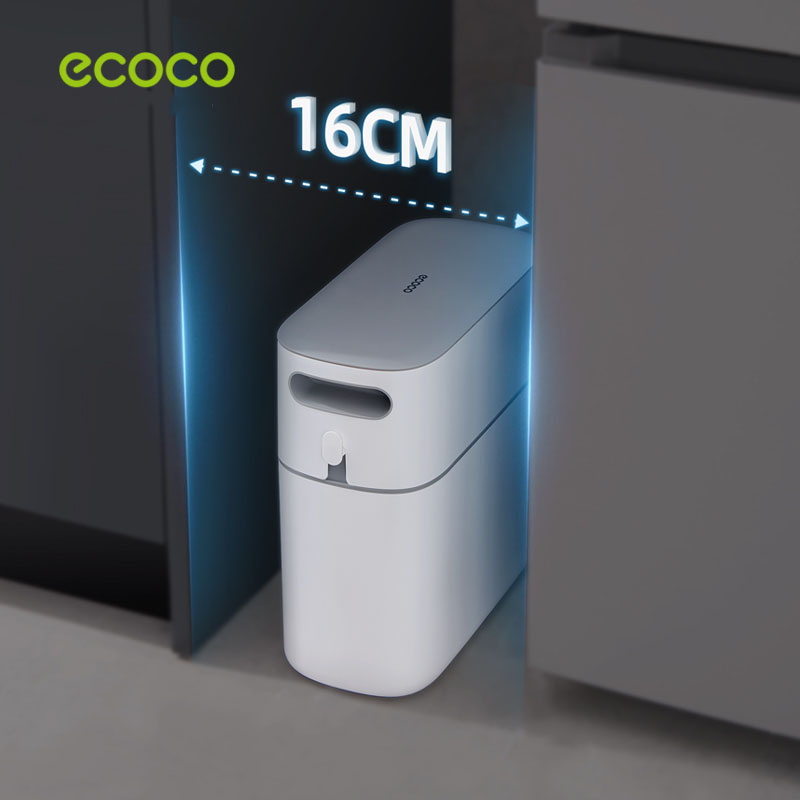[พร้อมส่ง]Ecoco ถังขยะ ถังขยะสไตล์มินิมอล ขนาด 8ลิตร 12ลิตร ถังขยะพลาสติก พลาสติกหนา สวยงามเรียบหรูใช้ตกแต่งห้องได้