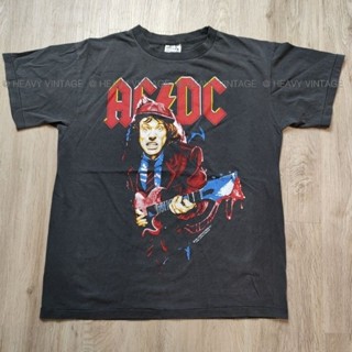 ACDC WORLD TOUR 1996 เสื้อวง เสื้อทัวร์ งานฟอกสีเฟดเทา