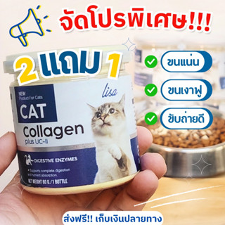 ***โปร 2 กระปุก แถม 1 กระปุก Lisa Cat Collagen ผงโรยอาหารแมว (ได้ 3 กระปุก)