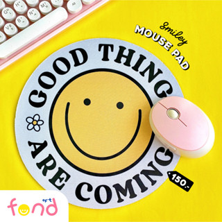 🖱แผ่นรองเม้าส์แบบผ้าลายหน้ายิ้ม🙂smiley mouse pad