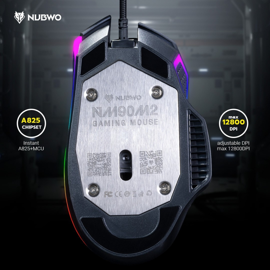 [กรุงเทพฯ ด่วน 1 ชั่วโมง] เมาส์มาโคร NUBWO NM-90M2 Macro Mouse USB สีดำ ประกันศูนย์ไทย