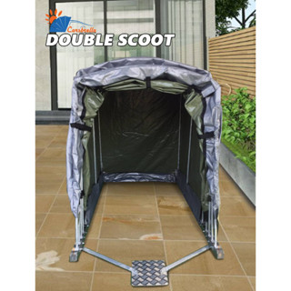 โรงจอดรถพับเก็บได้ CARSBRELLA รุ่น DOUBLE SCOOT สำหรับจอดรถมอเตอร์ไซค์ ผ้า ,UV หนา 0.5 mm ปกป้องฝน,น้ำ แรงลม, ฝุ่น