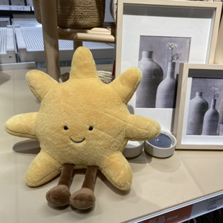 SARRAN Sun Shaped Plush ของเล่นผิวนุ่มเป็นมิตรกับการ์ตูนน่ารักตกแต่งหมอนตุ๊กตายัดไส้สำหรับห้องเด็กสำนักงานรถ