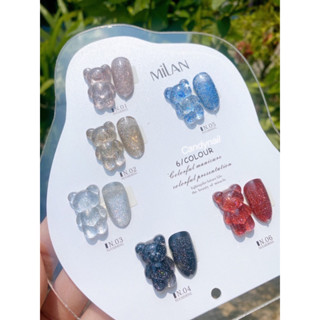 สีแฟลชเซ็ทเล็กแบรนด์Milan6สีโทนสีใช้งานได้จริง