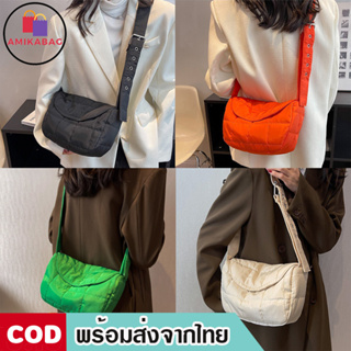 AMIKABAG(MK1906) กระเป๋าสะพายไหล่สีสดใส น้ำหนักเบา สําหรับผู้หญิง