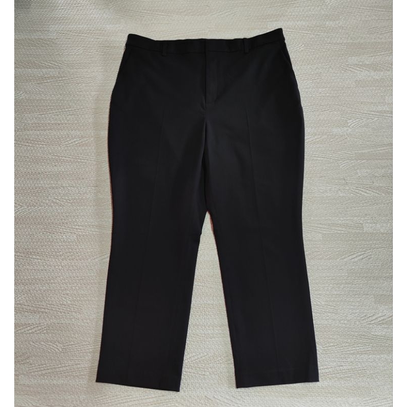 Uniqlo กางเกง Ezy 2 Way Smart Ankle Pants สีดำ Size 3XL หญิง มือ2