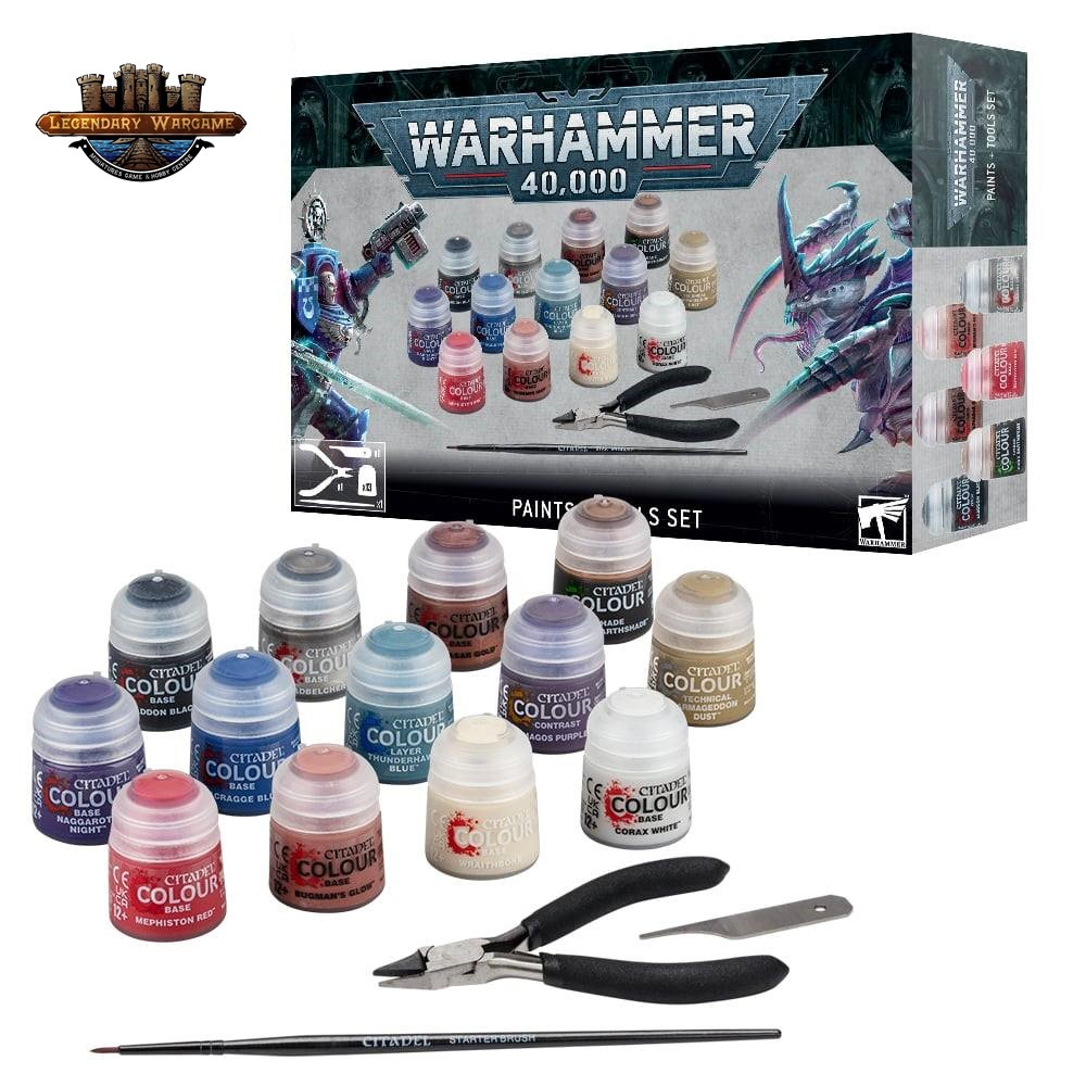 [BSF พร้อมส่ง] Warhammer 40K : Paints + Tools Set ชุดสีและอุปกรณ์สำหรับมือใหม่