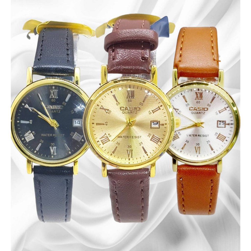 (พร้อมส่ง) นาฬิกาข้อมือ นาฬิกาสายหนัง กันน้ำ Quartz นาฬิกาผู้หญิง และผู้ชาย นาฬิกาcasio นาฬิกาคาสิโอ้ผู้หญิง RC621