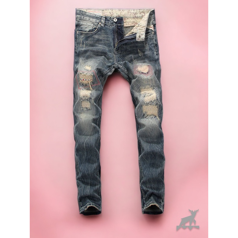 AMIRI กางเกงยีน กางเกงยีนส์ ผู้ชาย ลำลอง แฟชั่น เกาหลี สตรีทแฟชั่น ขาสั้น ส่งฟรี ลดราคา