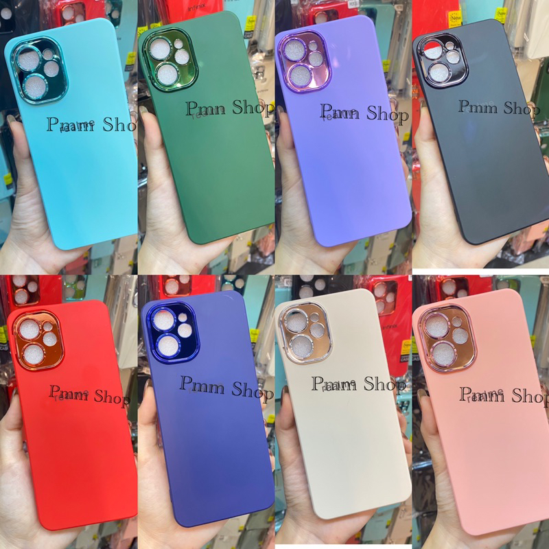 เคสกำมะหยี่สีพื้น ขอบโครเมียม สำหรับรุ่น Realme C55,Realme 10T(5G),Realm9i,Realme C53/C51 พร้อมส่งในไทย