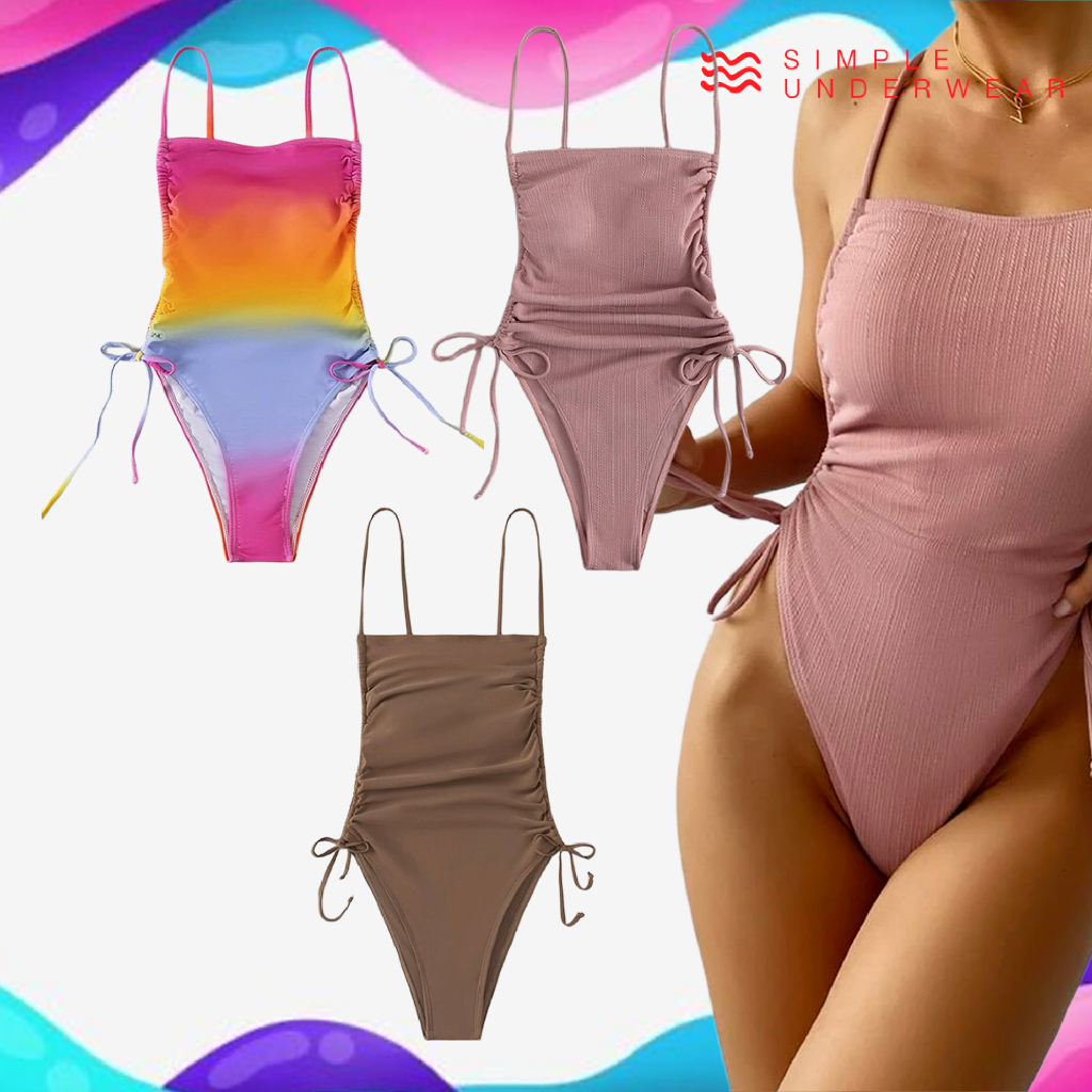 010 Simple Underwear bikini วันพีช รูดข้าง เว้าสูง