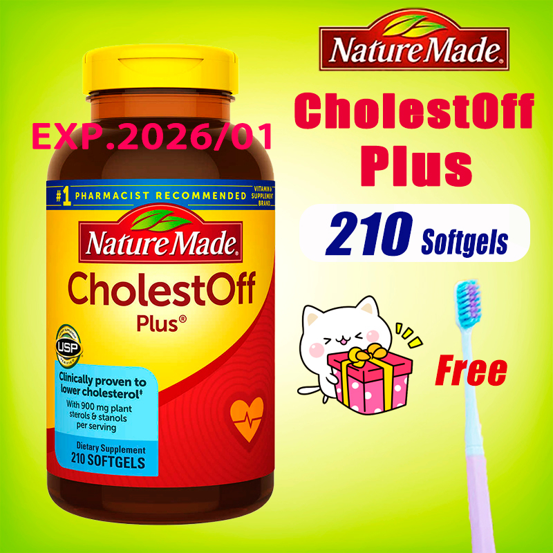 Nature made CholestOff plus 210 tablets  clinically proven to lower cholesterol with 900mg plant sterols stanols