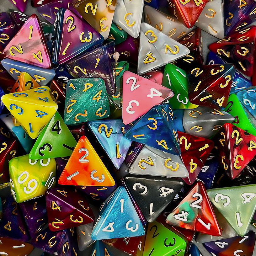 ลูกเต๋า สุ่ม D4 DICE 1ลูก(1die) | ลูกเต๋า Dice For DnD D&D MTG RPG TRPG เกมกระดาน บอร์ดเกม Game ไพ่ท