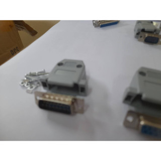 ชุดหัวประกอบ 1Sets Parallel Serial Port DB15 15Pin 15 Way D Sub Female/Male Solder  พร้อมฝาครอบ