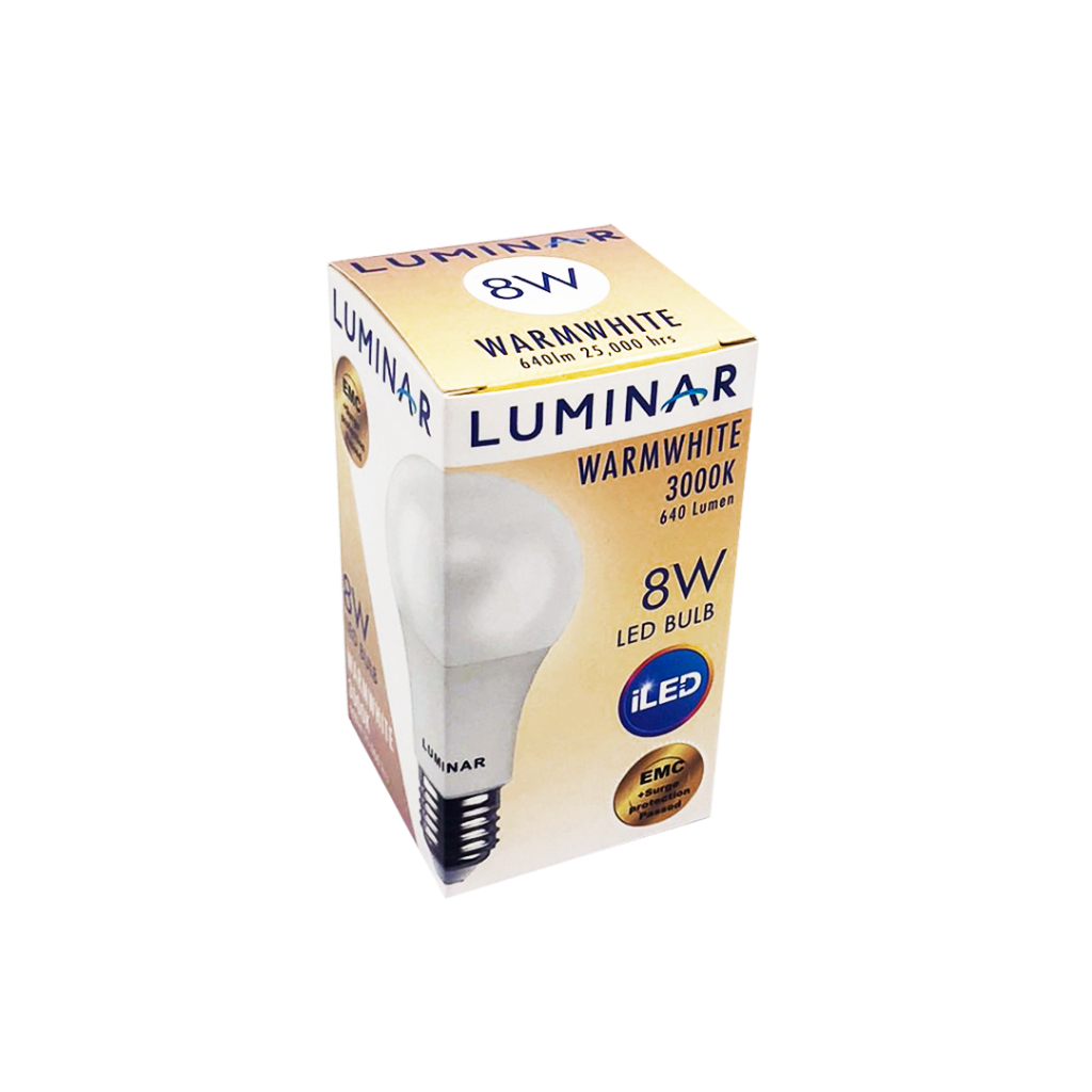 LAMP AND LIGHT - LUMINAR LED BULB E27 8W 640 lumen WARMWHITE 3000K
