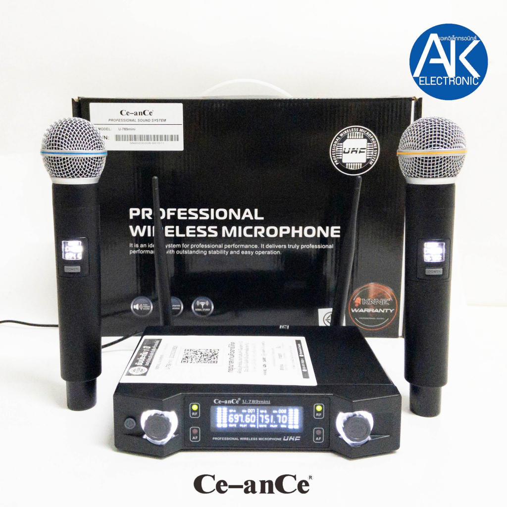 CEANCE U-789mini ไมค์ลอย UHF ไมค์ลอยคู่ ไมค์คาราโอเกะ U789 CE AN CE U 789 mini CE-ANCE UHF By KANE ไ