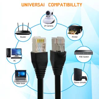 สาย lan CAT6 ภายนอกอาคาร สายสำเร็จรูปพร้อมใช้งาน สายอินเตอร์เน็ต ความยาว 1-10 เมตร