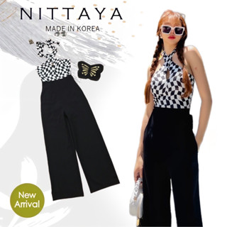 NITTAYAเซตเสื้อผูกคอ+กางเกงขายาวสีดำ(*รบกวนเช็คสต๊อกก่อนกดสั่งซื้อ)