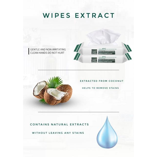 Kitchen clean wipes ผ้าเปียกเช็ดขจัดคราบเครื่องครัว