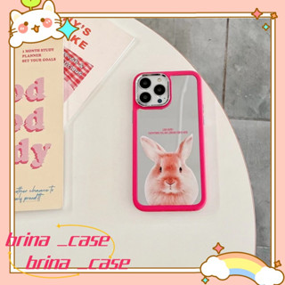 ❤️ส่งของขวัญ❤️ เคสไอโฟน 11 12 13 14 Pro Max กระต่าย พื้นผิวกระจก การ์ตูน กราฟฟิตี สาวน่ารักหัวใจ Case for iPhoneป้องกันก