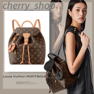 🍒หลุยส์วิตตอง Louis Vuitton MONTSOURIS backpack🍒สุภาพสตรี/กระเป๋าเป้สะพายหลัง/ผ้าใบ🍒