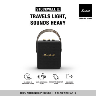 MARSHALL Stockwell II black &amp; brass - ลำโพงบลูทูธ,ลำโพงบลูทูธพกพา,ลำโพงmarshall