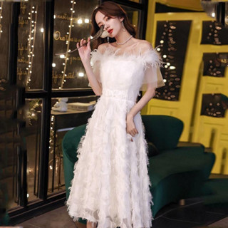 🌟Allure dress🌟ใหม่ชุดราตรีที่จัดเลี้ยงสง่างามชุดเลดี้ชุดเย็บลูกไม้