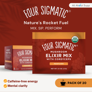 Four Sigmatic Mushroom Elixir Mix with Cordyceps, 20 ซอง (3 g)🍄สารสกัดเห็ดถั่งเช่าแบบผงชงดื่ม รับรองจาก CCOF🍄